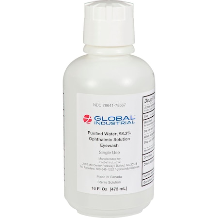 Global Industrial Emergency Eyewash, 16 Oz., 1 Bottle 708567